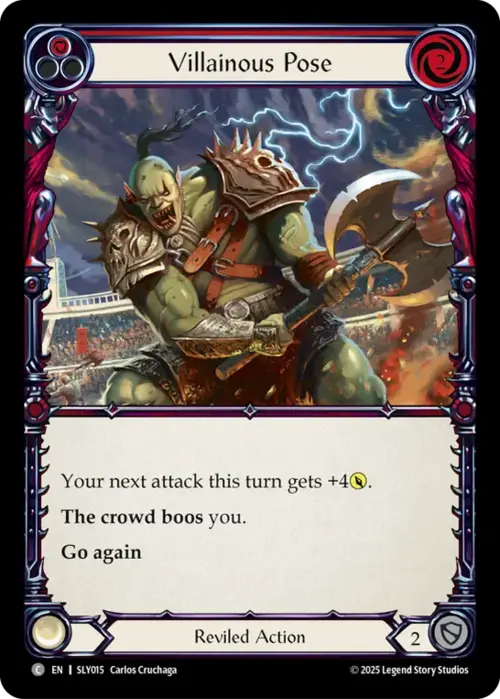 Villainous Pose - Red Card Front