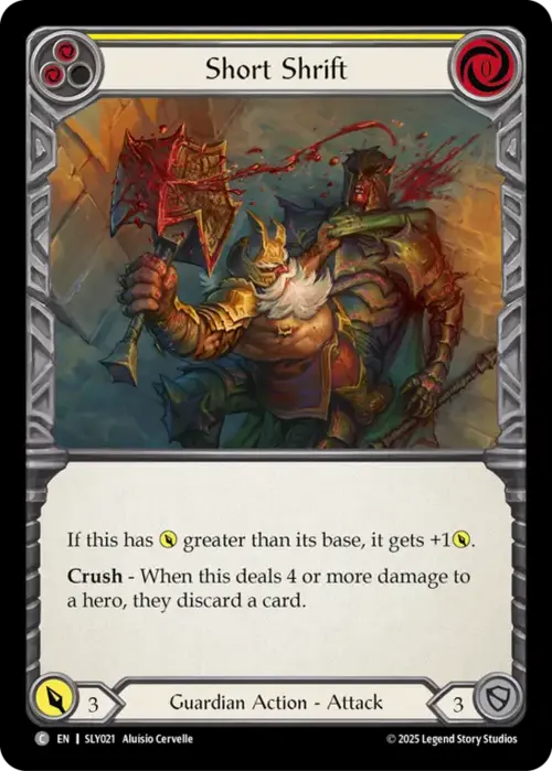 Short Shrift Card Front