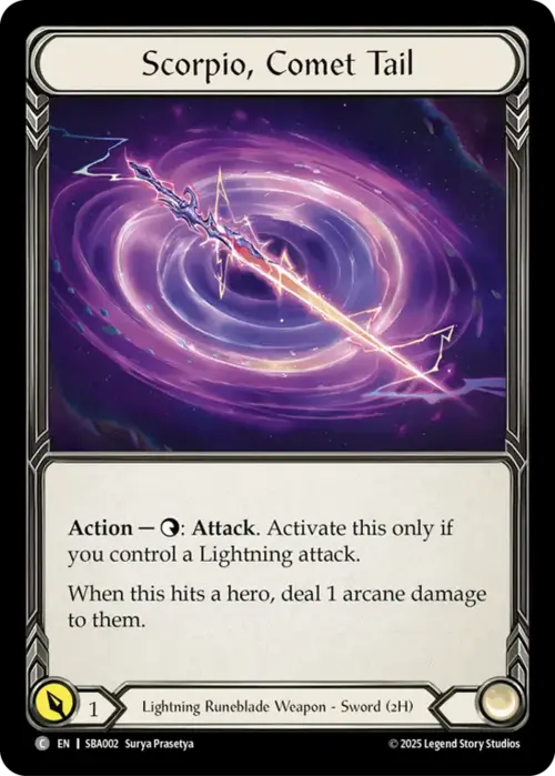 Scorpio, Comet Tail Card Front