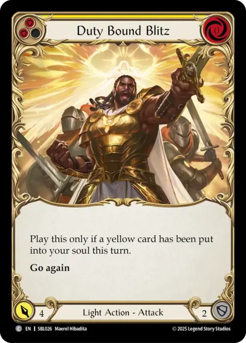 Duty Bound Blitz (Yellow) Card Front