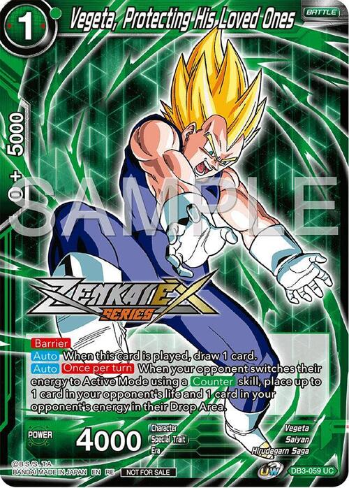 Vegeta, Protecting His Loved Ones Card Front