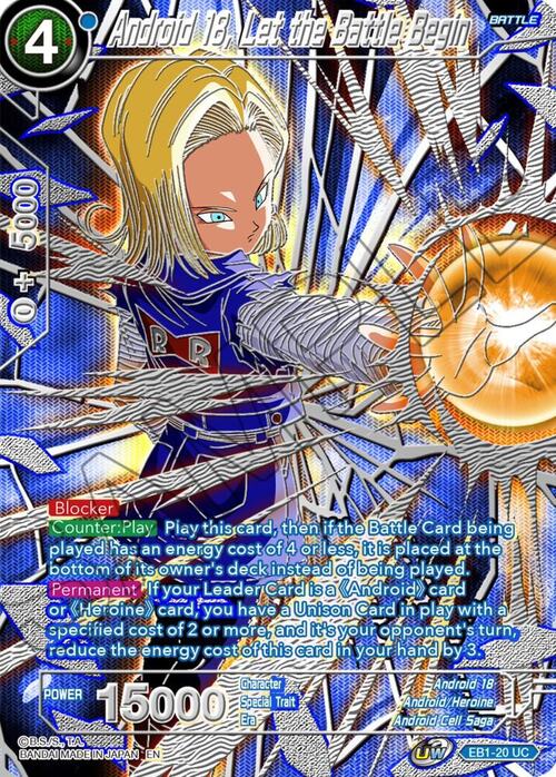 Android 18, Let the Battle Begin Card Front