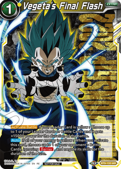 Vegeta's Final Flash Card Front