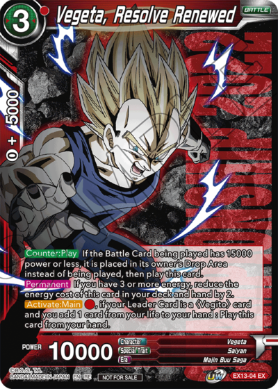 Vegeta, Resolve Renewed Card Front