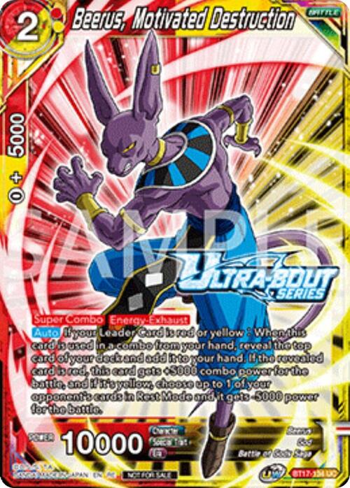 Beerus, Motivated Destruction Card Front