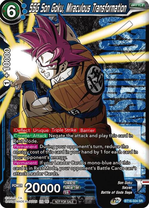 SSG Son Goku, Miraculous Transformation Frente
