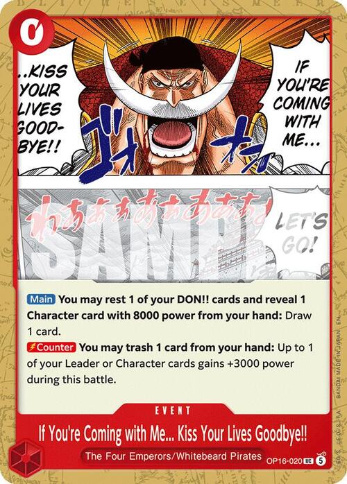 If You're Coming with Me...Kiss Your Lives Goodbye!! Card Front