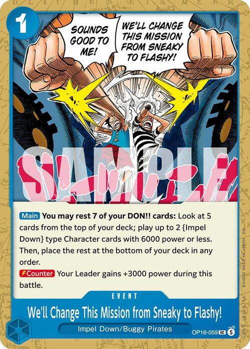 We'll Change This Mission from Sneaky to Flashy! Card Front