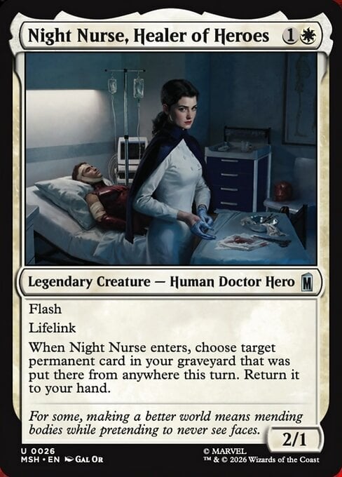 Night Nurse, Healer of Heroes Card Front