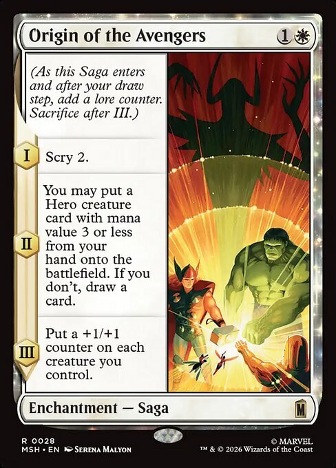 Origin of the Avengers Card Front