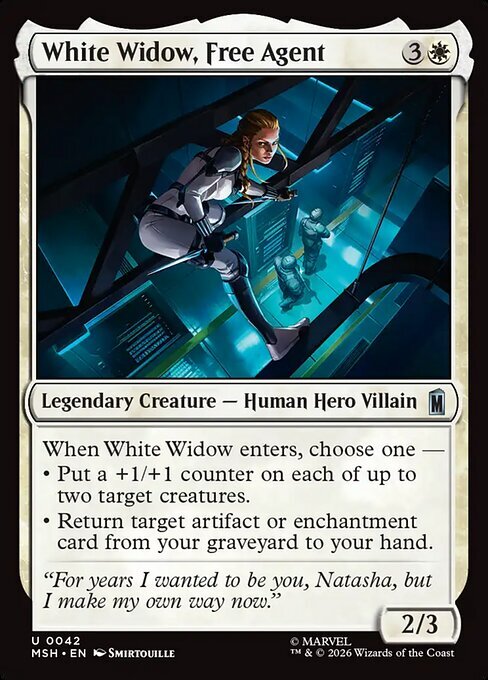 White Widow, Free Agent Card Front