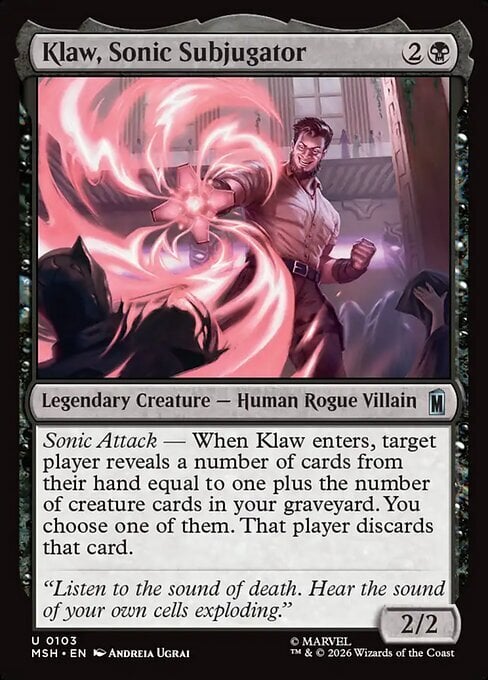 Klaw, Sonic Subjugator Card Front