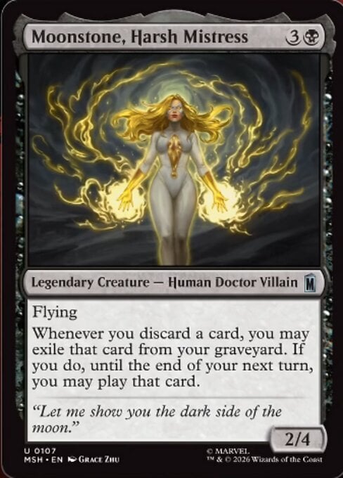 Moonstone, Harsh Mistress Card Front