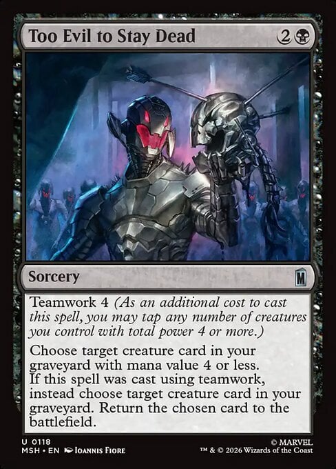 Too Evil to Stay Dead Card Front