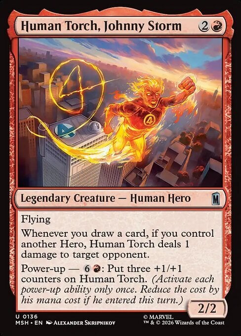 Human Torch, Johnny Storm Card Front