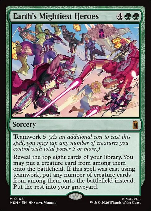 Earth's Mightiest Heroes Card Front