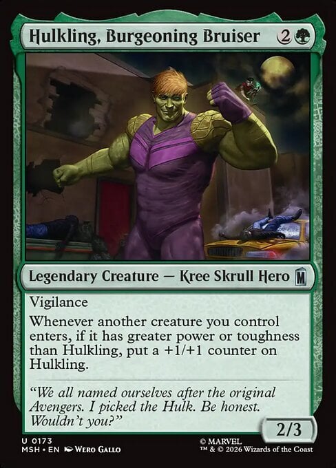 Hulkling, Burgeoning Bruiser Card Front