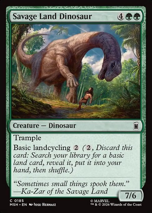 Savage Land Dinosaur Card Front