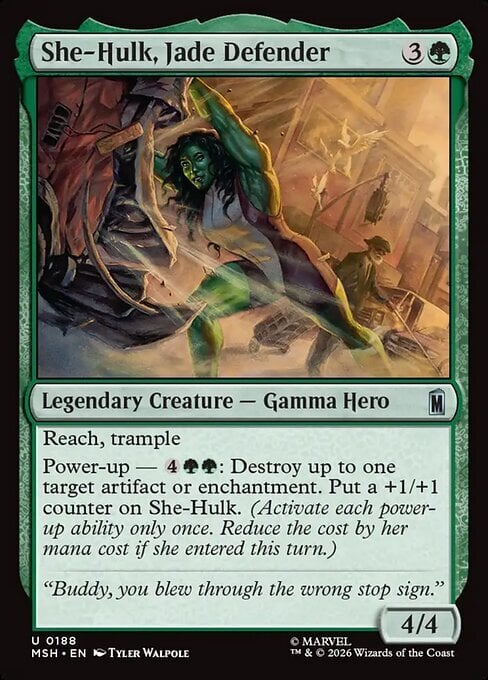 She-Hulk, Jade Defender Card Front