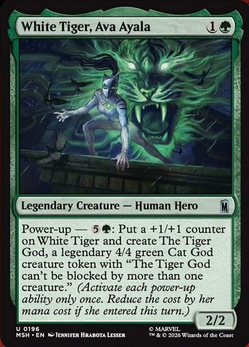 White Tiger, Ava Ayala Card Front