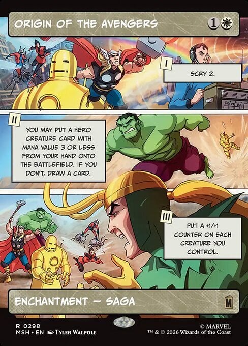 Origin of the Avengers Card Front