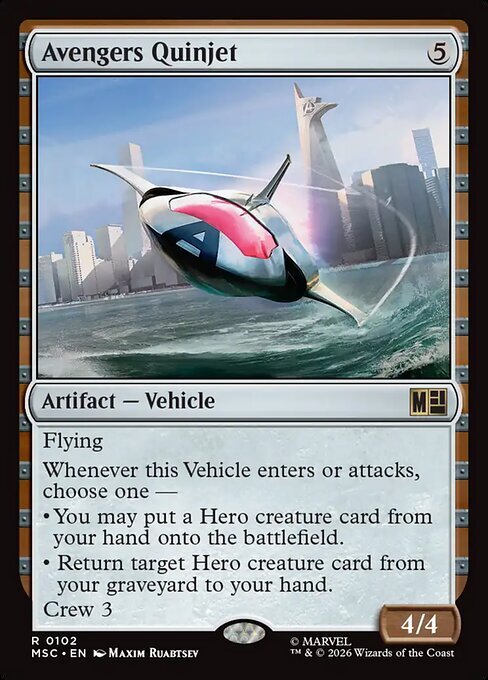 Avengers Quinjet Card Front