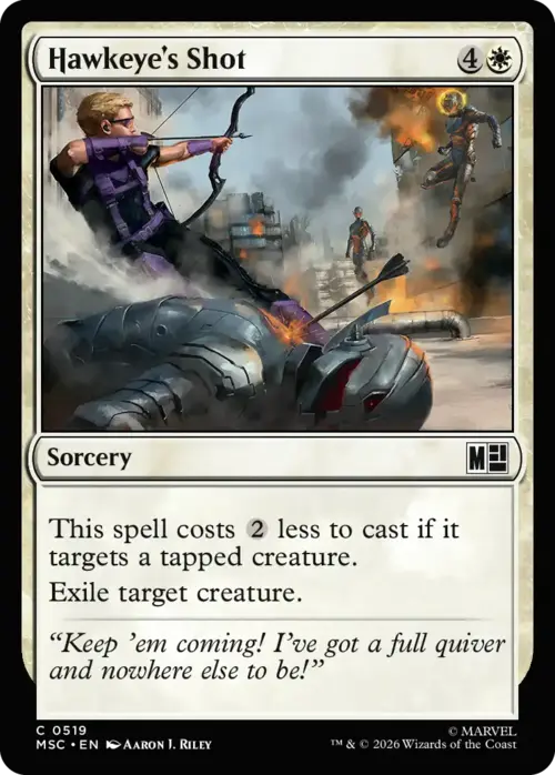 Hawkeye's Shot Card Front