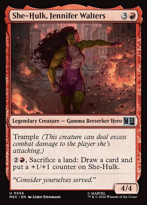 She-Hulk, Jennifer Walters Card Front