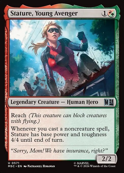 Stature, Young Avenger Card Front