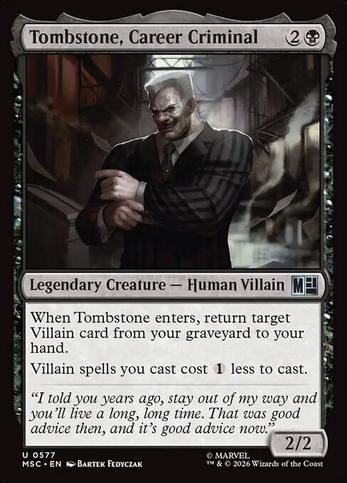 Tombstone, Career Criminal Card Front
