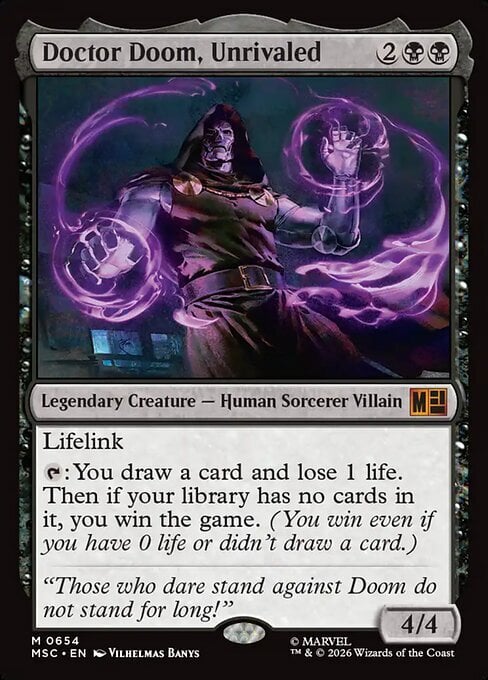 Doctor Doom, Unrivaled Card Front
