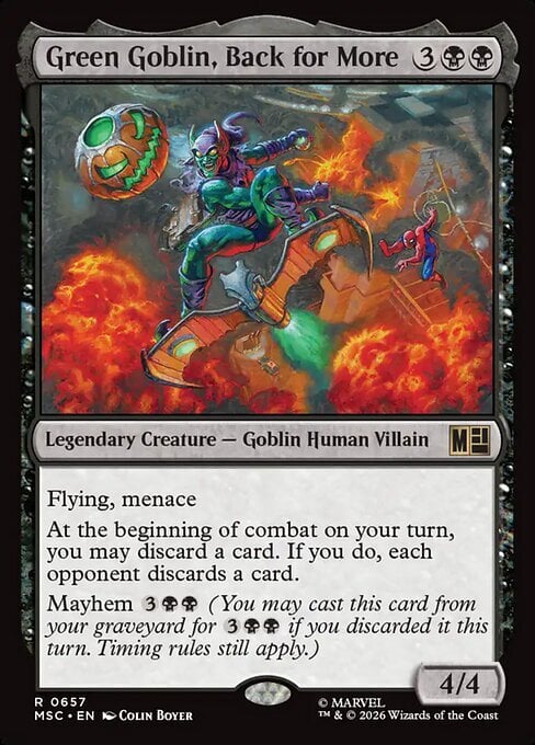 Green Goblin, Back for More Card Front