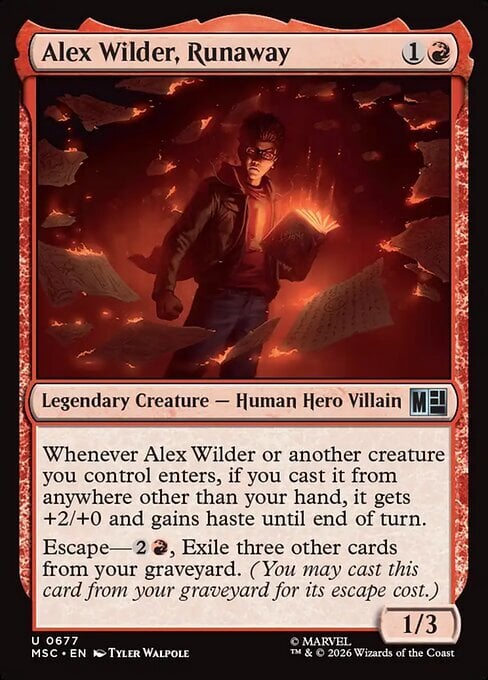 Alex Wilder, Runaway Card Front