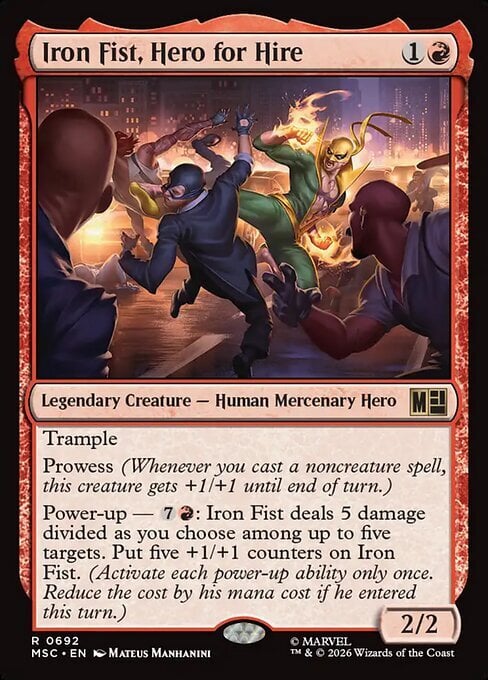 Iron Fist, Hero for Hire Card Front