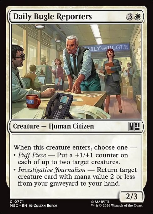 Giornalisti del Daily Bugle Card Front