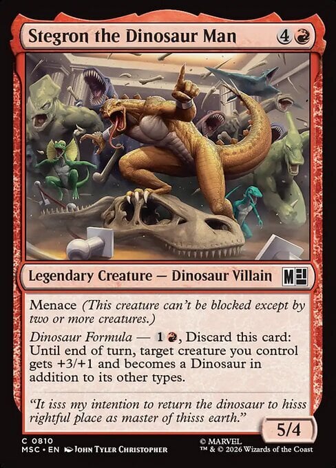 Stegron, l'Uomo Dinosauro Card Front
