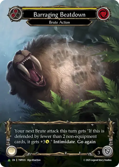 Barraging Beatdown (Yellow) Card Front