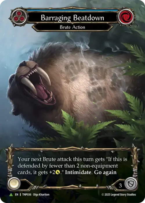 Barraging Beatdown (Blue) Card Front