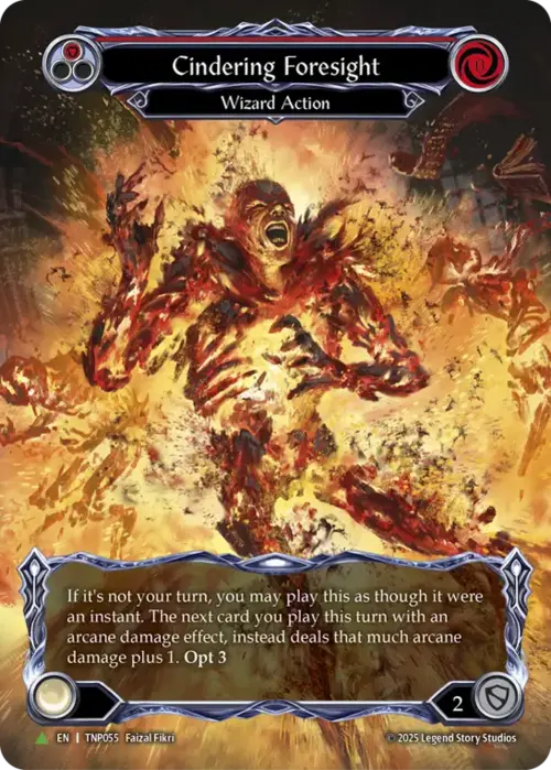 Cindering Foresight (Red) Card Front