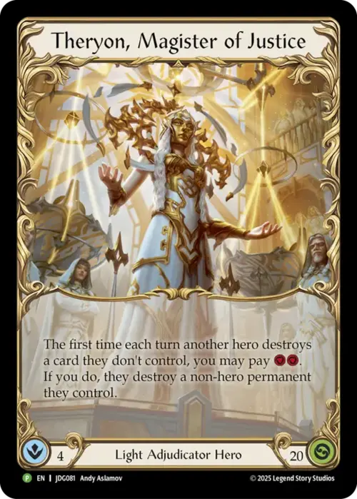 Theryon, Magister of Justice Frente