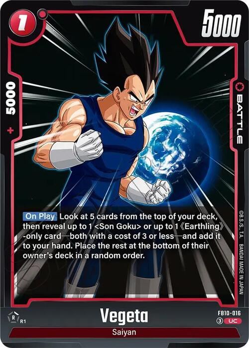 Vegeta Card Front