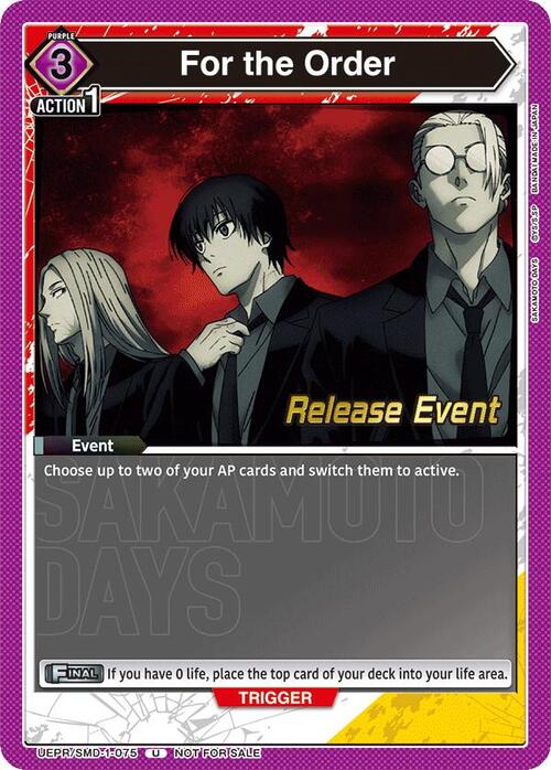 For the Order Card Front