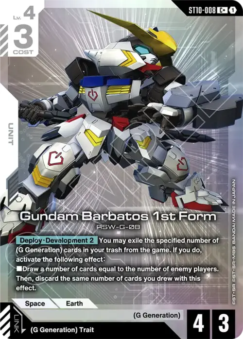 Gundam Barbatos 1st Form Card Front