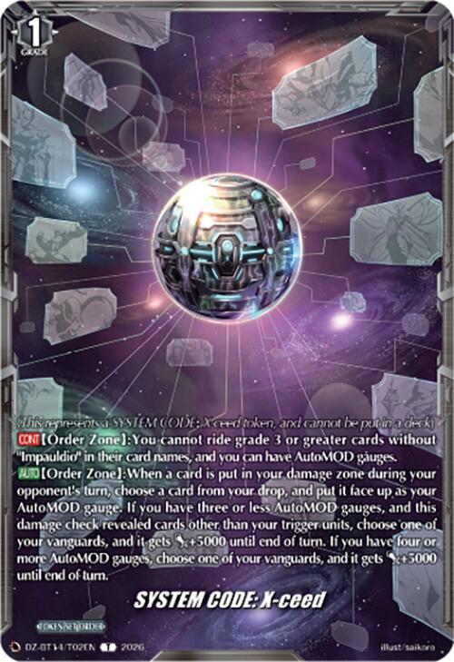 SYSTEM CODE: X-ceed Card Front