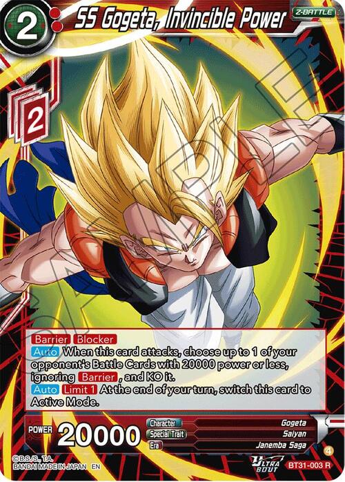 SS Gogeta, Invincible Power Card Front