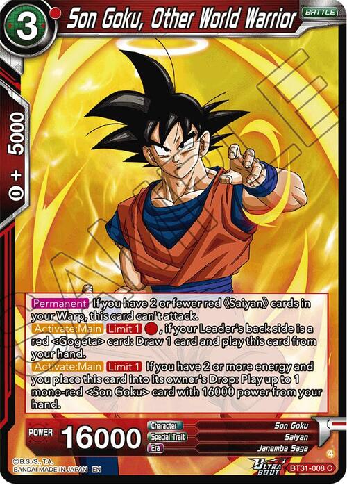 Son Goku, Other World Warrior Card Front