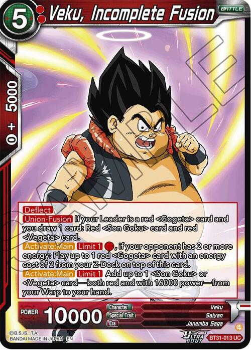 Veku, Incomplete Fusion Card Front
