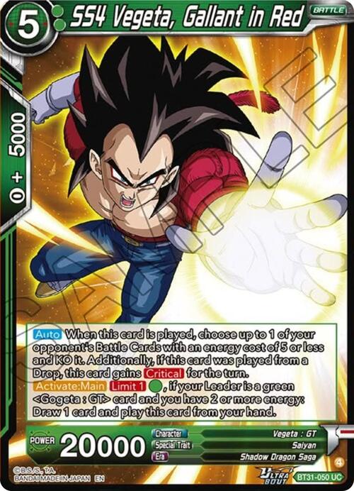 SS4 Vegeta, Gallant in Red Card Front