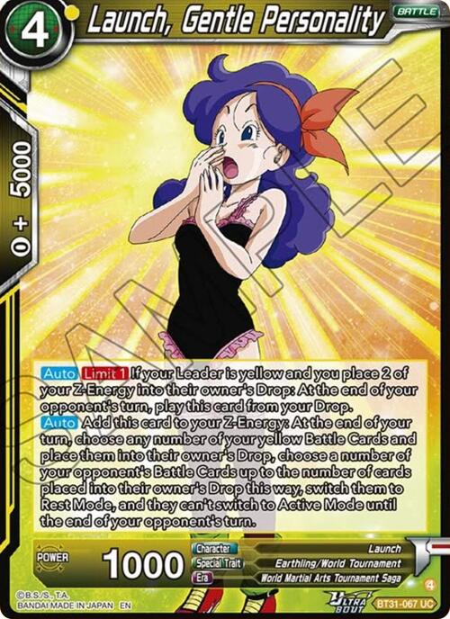 Launch, Gentle Personality Card Front