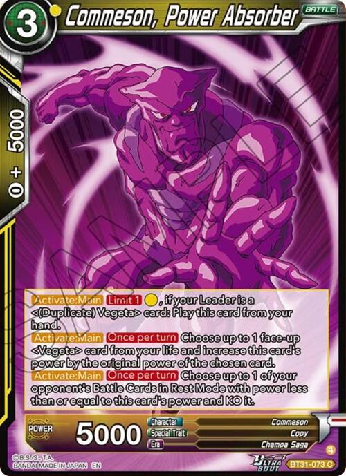 Commeson, Power Absorber Card Front